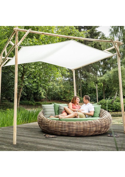 Cocoon Natural Yeşil Örgü Daybed Bahçe Koltuğu
