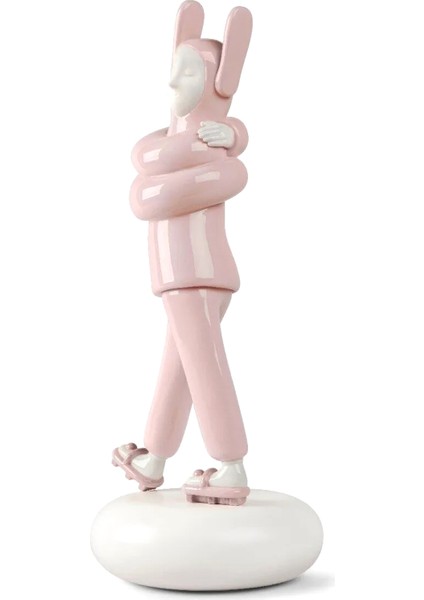 Embraced Pembe Porselen Heykel