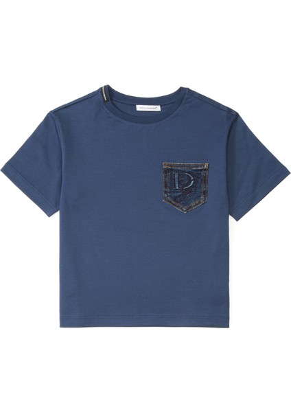 Mavi Logo Detaylı Erkek Çocuk T-Shirt