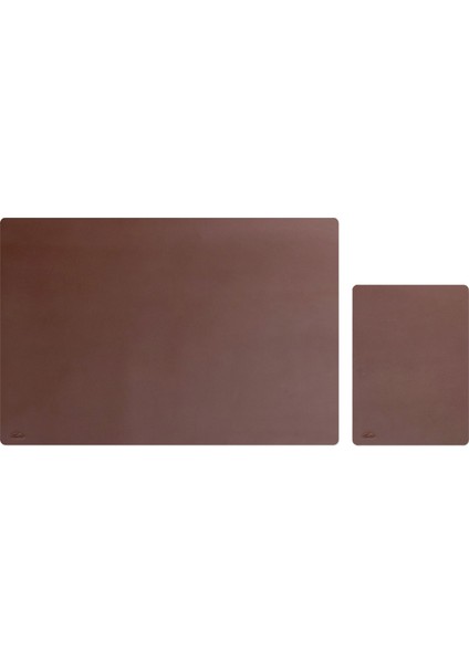 Kahverengi Deri Masa Matı ve Mouse Pad Seti