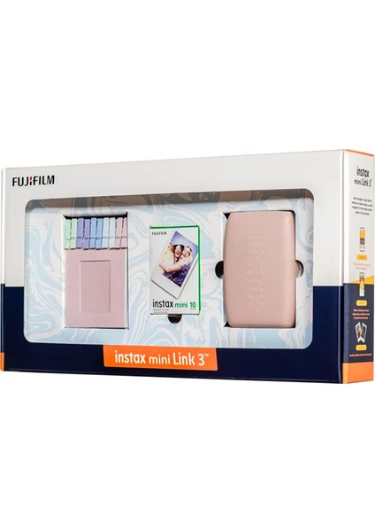 Instax Mini Link 3 Pembe Akıllı Telefon Yazıcısı Bundle Box modelleri