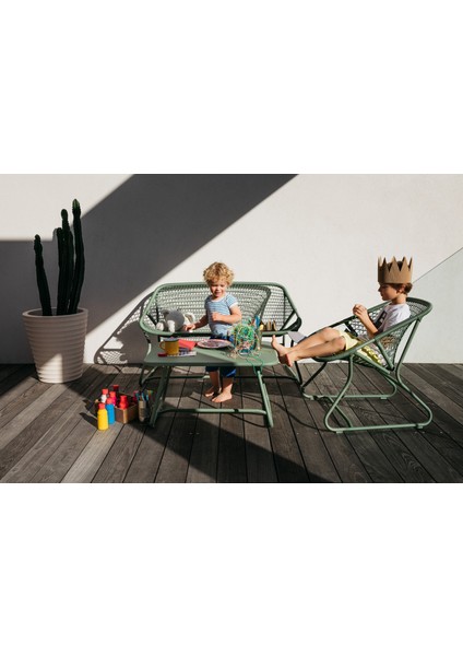 Sixties Armchair Yeşil Metal Bahçe Sandalyesi fiyatları