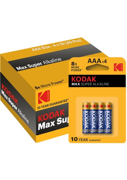 Max Super Alkalin 40 Adet Sarı Ince Pil
