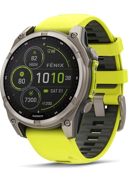 Fenix 8 47 mm Solar Sapphire Titanyum Amp Sarı/grafit Silikon Kayışlı Akıllı Saat