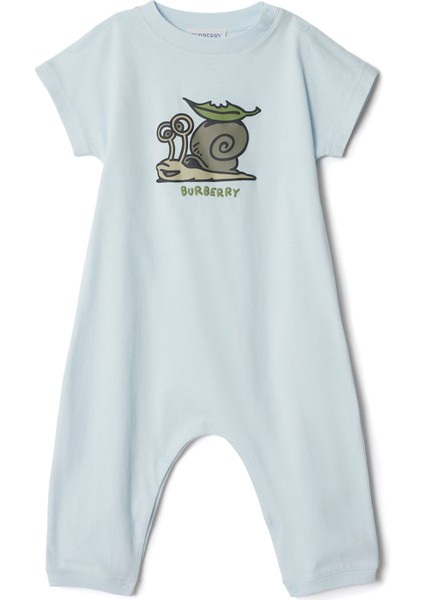 Jensen Snail Mavi Pamuklu Playsuit Unisex Çocuk Tulum