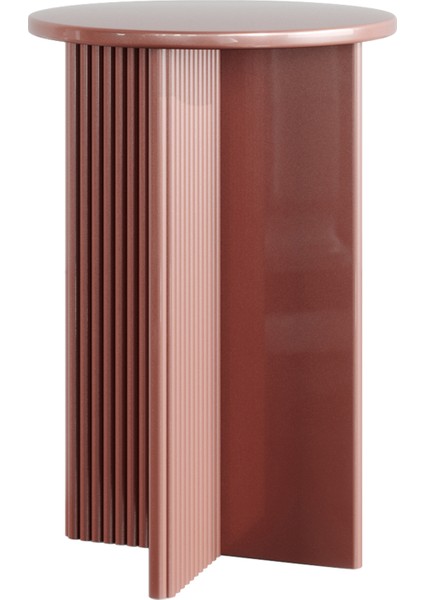 Tri Soft Bordo Yuvarlak Yan Sehpa 55X38 cm