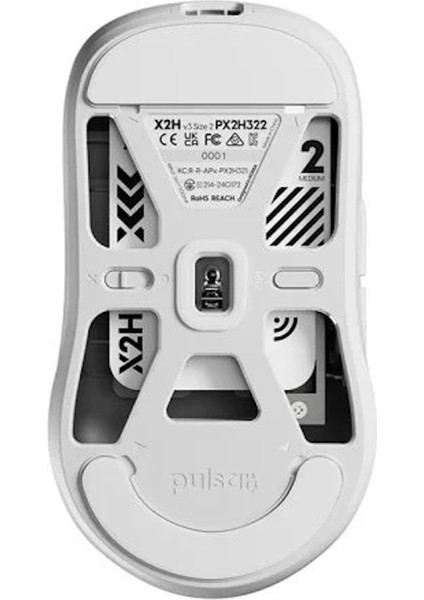 X2H V3 Xs-1 Sensör Beyaz Size 2 Medium Simetrik Kablosuz Gaming Mouse PX2H322