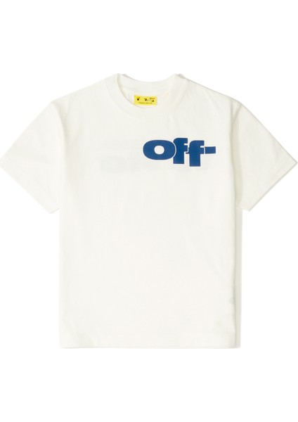 Beyaz Logo Baskılı Erkek Çocuk T-Shirt