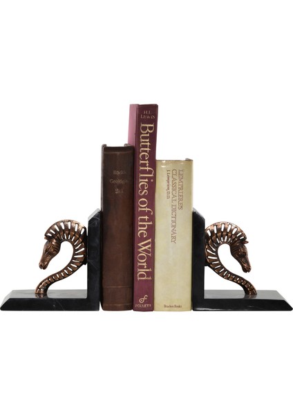 Siyah Mermer 2li Kitap Tutacağı