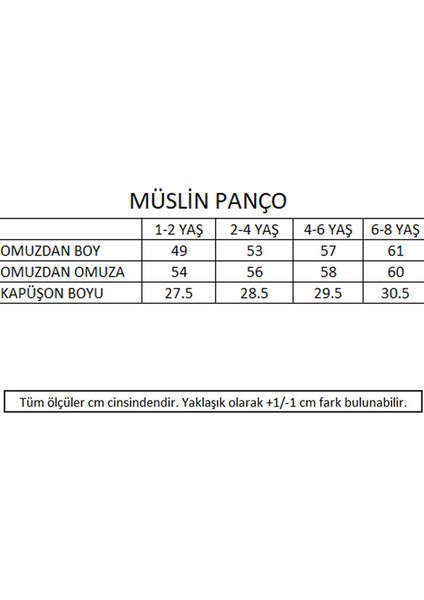 Mint Çizgili Unisex Çocuk Müslin Panço