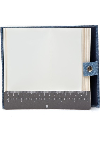Mavi Denim Görünümlü Harf Baskılı Defter