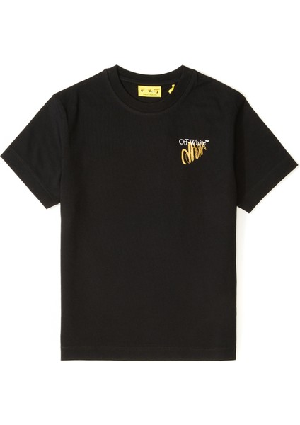 Siyah Logo Detaylı Erkek Çocuk T-Shirt