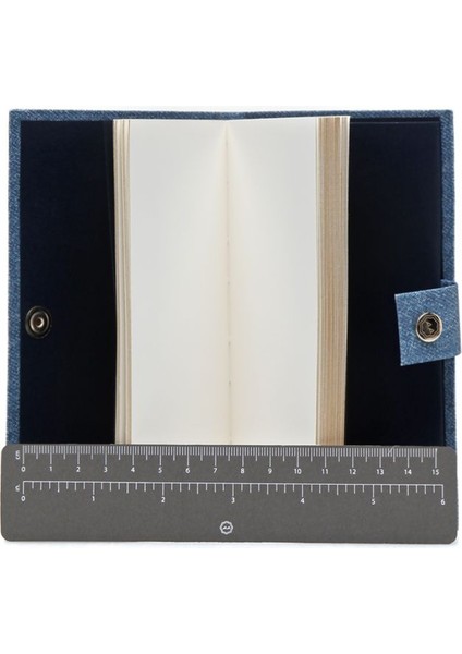 Mavi Denim Görünümlü Harf Baskılı Defter