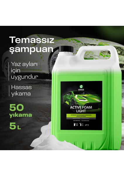 Cilalı Ekonomik Araba Şampuanı 5 Kg - Temassız Yıkama İçin | Parlatıcı Etkili | Hızlı Köpüren Formül