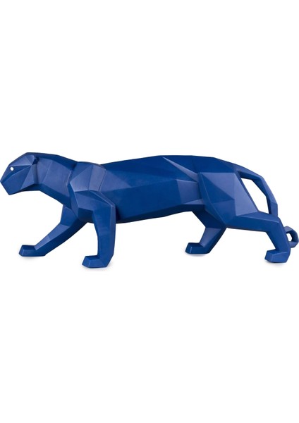Panther Mavi Porselen Heykel