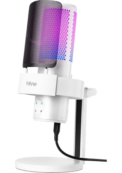 Ampligame A9 USB Rgb Beyaz Oyuncu Bilgisayar Mikrofonu
