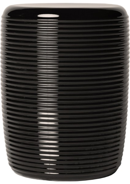 Onda Parlak Siyah Porselen Tabure Sehpa 33 cm