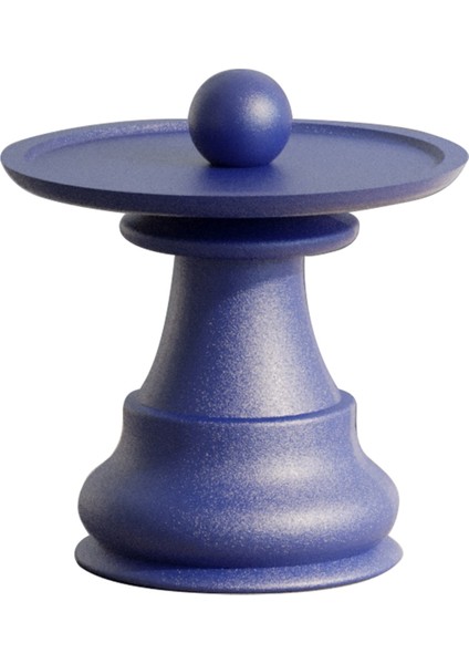 Piyon Masif Ultramarine Mavi Yan Sehpa