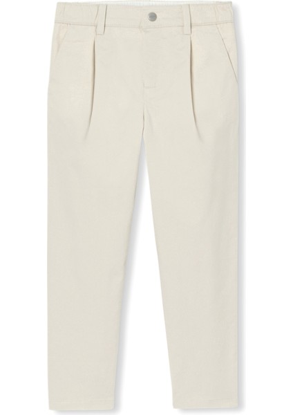 Kırık Beyaz Italyan Cepli Twill Erkek Çocuk Pantolon