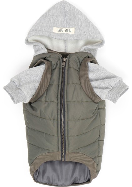 Puffer Haki Köpek Mont