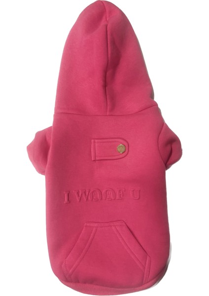 I Woof U Pembe Köpek Hoodie