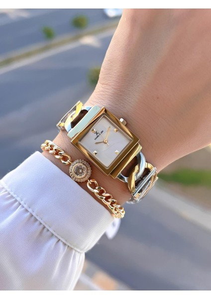 Çelik Kordon 30 mt Suya Dayanıklı 2 Yıl Garantili Kadın Kol Saati+Bileklik BYN.13959.7 modelleri