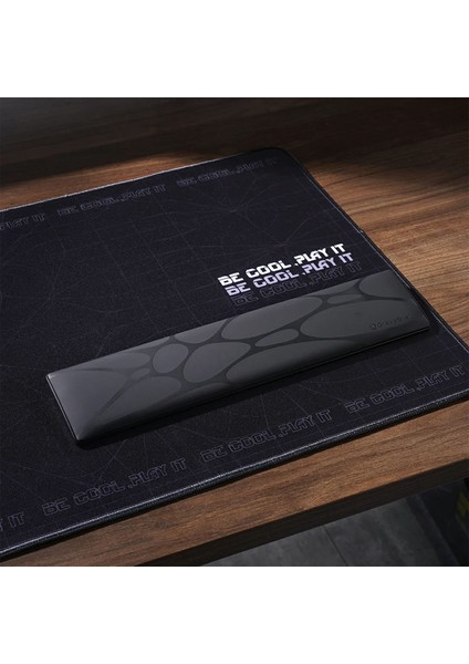 Ergonomik Kaymaz Tabanlı Siyah Pu Deri Yüzeyli Klavye Bilek Destek Pedi