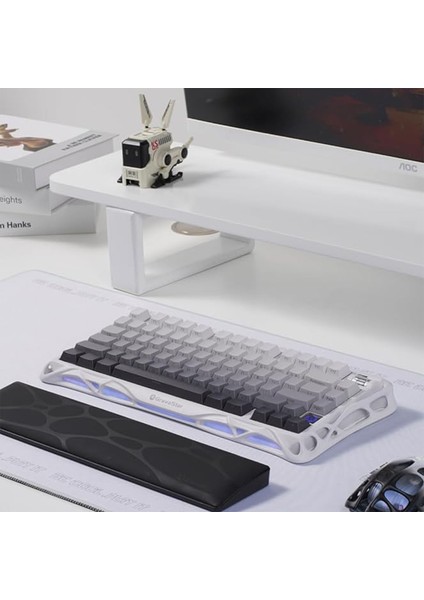 Ergonomik Kaymaz Tabanlı Siyah Pu Deri Yüzeyli Klavye Bilek Destek Pedi