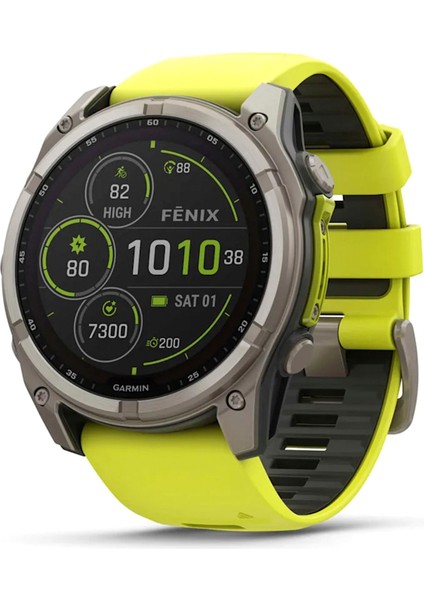 Fenix 8 Solar Sapphire Titanyum Amp 51 mm Sarı/grafit Silikon Kayışlı Akıllı Saat