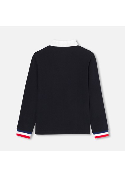 Lacivert Pamuklu Erkek Çocuk Polo Yaka Sweatshirt fiyatları