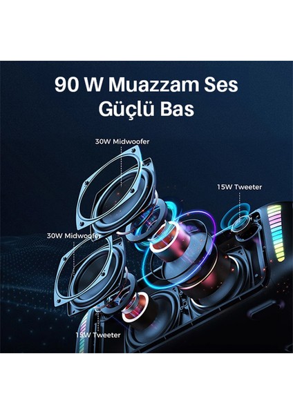 Ipx7 Stormbox Blast Rgb Tws Su Geçirmez Taşınabilir Siyah Bluetooth Hoparlör