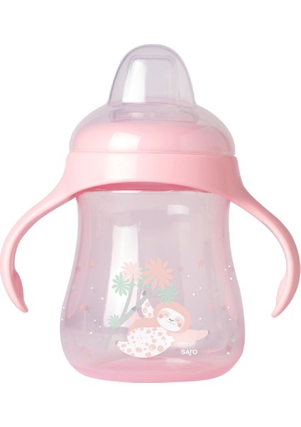 Yavaş Akışlı Damlatmayan Pembe Kulplu Alıştırma Bardağı