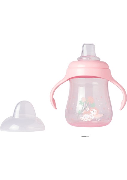 Yavaş Akışlı Damlatmayan Pembe Kulplu Alıştırma Bardağı