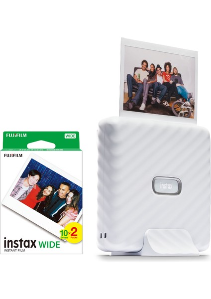 Instax Wide Link Beyaz Akıllı Telefon Yazıcısı ve 20'li Film