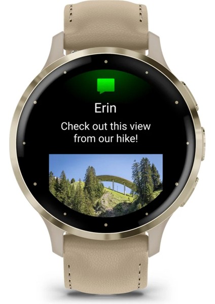 Venu 3s Soft Gold French 41MM Gri Deri Kayışlı Akıllı Saat