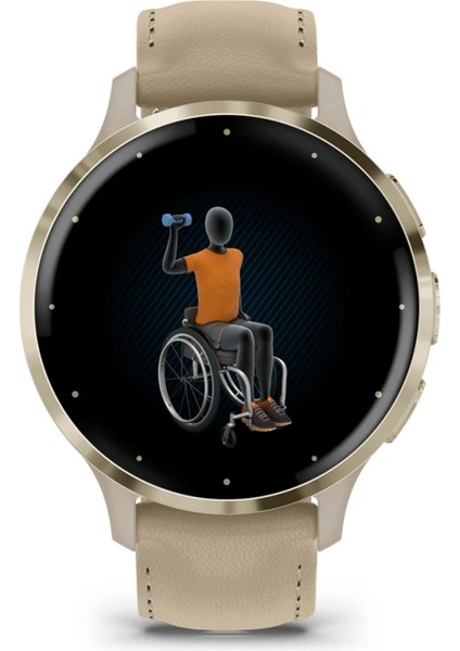 Venu 3s Soft Gold French 41MM Gri Deri Kayışlı Akıllı Saat