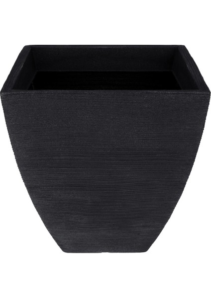 Antrasit Plastik Nervürlü Oluklu Saksı 42 x 40 cm