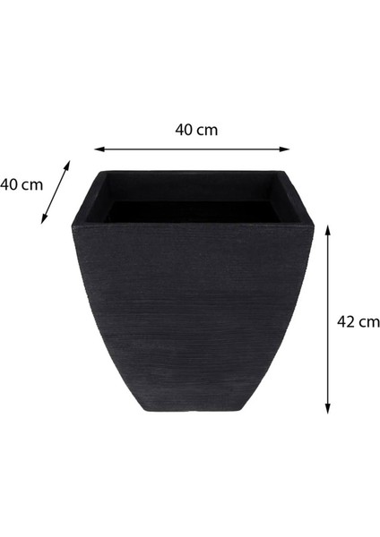 Antrasit Plastik Nervürlü Oluklu Saksı 42 x 40 cm fiyatları