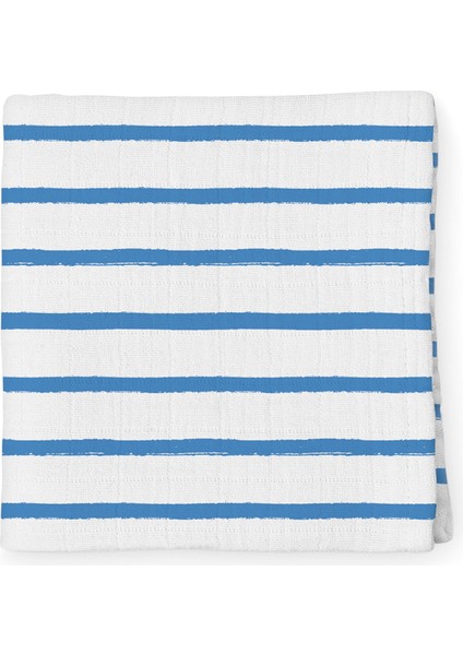 %100 Pamuk Coco Brush Mavi Müslin Bebek Bakım Örtüsü 120X120 cm