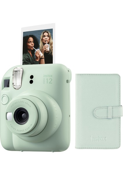 Instax Mini 12 Yeşil Fotoğraf Makinesi + 96'lı Laporta Albüm Seti