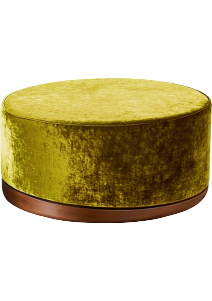 Byzance Büyük Boy Hardal Ipek Kadife Puf 36X74 cm