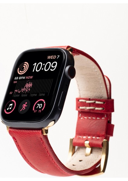 Apple Watch 38/40/41 mm Magenta Deri Akıllı Saat Kordon
