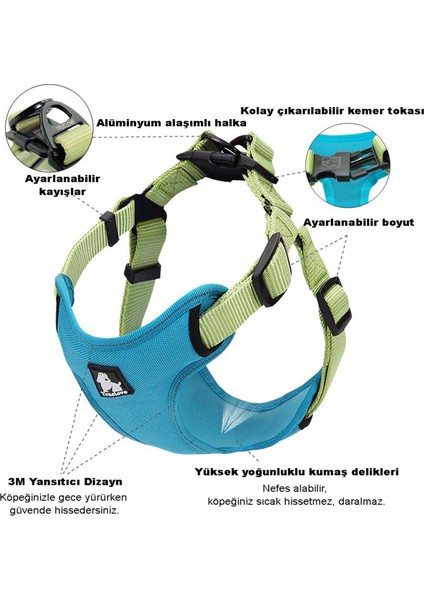 Oxford Kumaşlı Gri Mesh Köpek Göğüs Tasması