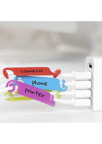 40 Adet Kablo Etiketi Çok Renkli Yönetim Etiketleri Yazılabilir Kablo Tanımlama USB Bilgisayar Telefon Için (Yurt Dışından)