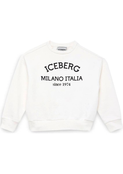 Kırık Beyaz Baskılı Erkek Çocuk Sweatshirt