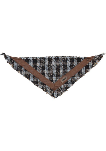 Mavi Deri Detaylı Köpek Bandana
