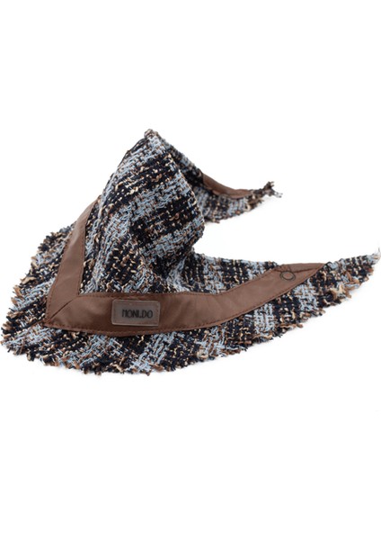 Mavi Deri Detaylı Köpek Bandana