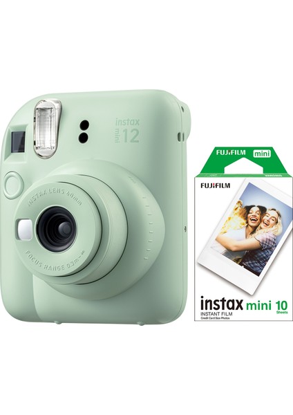 Instax Mini 12 Yeşil Fotoğraf Makinesi + 10'lu Mini Film Seti