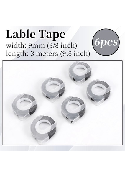 Maker 1880 E-101 9mm x Için Kabartma ile Uyumlu 6 Adet Etiket Bandı (Yurt Dışından)