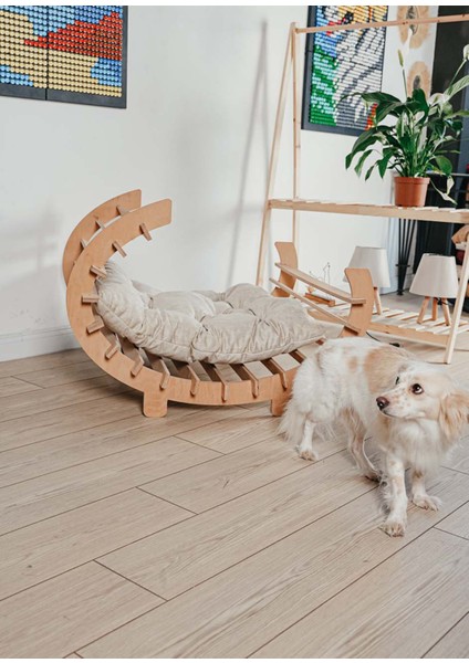 Hamak Ahşap Bej Large Orta Irk Köpek Yatağı modelleri